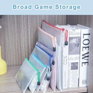 wegoup 30 Pcs Mesh Zipper Bags, 9 Colors, 9 Sizes Waterproof Plastic Zipper Pouches, Multipurpose for Organizing, Home, School, Office, and Travel Storage