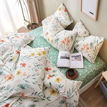 Floral Duvet Cover Queen Cottagecore Aesthetic Bedding Set