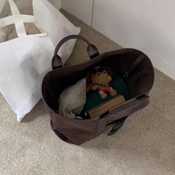 GETERUUV Suede Bags for Women Large Suede Tote Bag Work Bag Top Handle Satchel Bag Faux Suede Handbag Vintage Fall Bag 2024