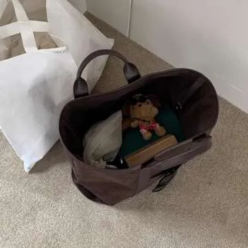 GETERUUV Suede Bags for Women Large Suede Tote Bag Work Bag Top Handle Satchel Bag Faux Suede Handbag Vintage Fall Bag 2024