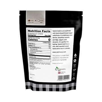Sukrin Gold - Natural Brown Sugar Alternative - No Calorie Sweetener for Keto, Low Carb and Diabetic Diets - 1.1 lb Bag (1 Pack)