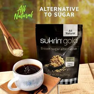 Sukrin Gold - Natural Brown Sugar Alternative - No Calorie Sweetener for Keto, Low Carb and Diabetic Diets - 1.1 lb Bag (1 Pack)