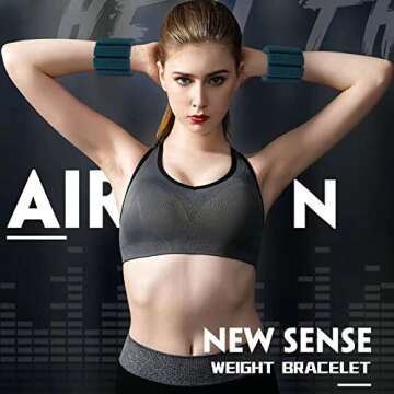 Ahpagoo Wrist Weights Strength Training - Wearable Women's, Wrist & Ankle Weights Silicone Bracelet Size Adjustable Yoga Pilates Indoor Aerobic Exercise Equipment (Universal Set 2lbs) White