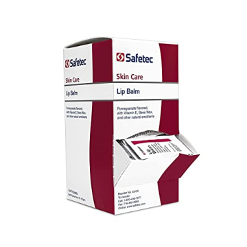 Safetec Lip Balm 53123 Pomegranate Flavored - 144 Count for Intense Hydration