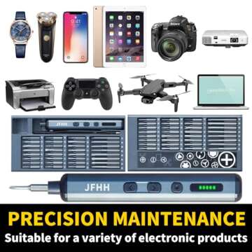 JFHH Electric Screwdriver Power Screwdriver 68 in 1 Electric Screwdriver Mini Electric Screwdriver Precision Screwdriver Cordless Repair Tool,Repair Tool Set for Phone Camera Laptop Wat