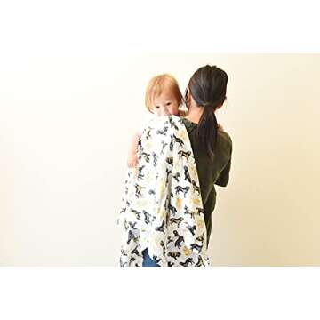 Mud Pie Labrador Retriever Print Muslin Baby Swaddle Blanket, 1 Piece