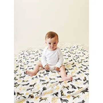 Mud Pie Labrador Retriever Print Muslin Baby Swaddle Blanket, 1 Piece