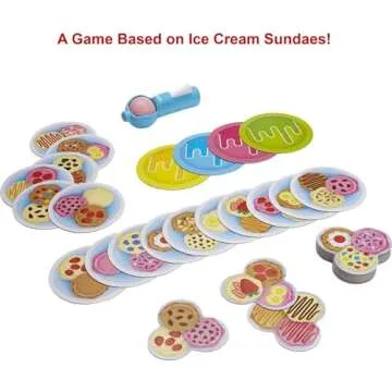 Mattel Games Ice Cream Scoops of Fun Kids Fisher-Price Board Game with Cards, Cups & Ice Cream Scooper Spinner, Gift for Pre-School Kids Ages 3 Years & Older