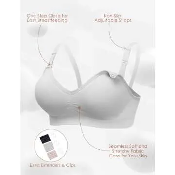 HOFISH Nursing Bras Maternity Bra for Breastfeeding Pregnancy Wireless Bralette with 3Pack Black, Gr...