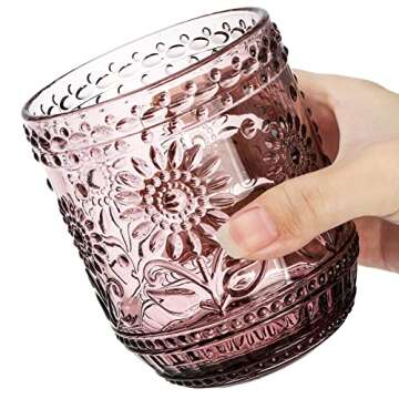 Hacaroa Vintage 12 Oz Drinking Glasses – Set of 6 for All Occasions