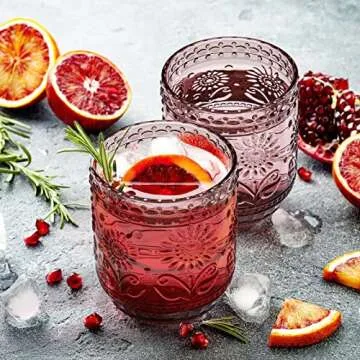 Hacaroa Vintage 12 Oz Drinking Glasses – Set of 6 for All Occasions