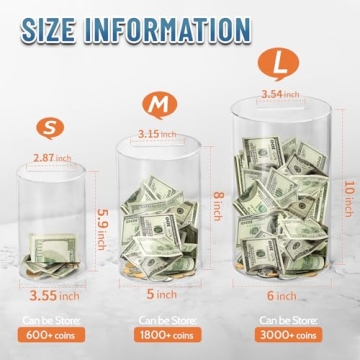 hizgo Adults Piggy Bank - Unopenable Savings Jar for All