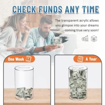 hizgo Adults Piggy Bank - Unopenable Savings Jar for All