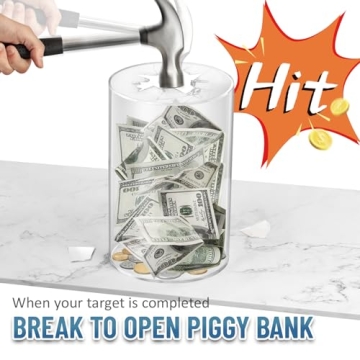 hizgo Adults Piggy Bank - Unopenable Savings Jar for All
