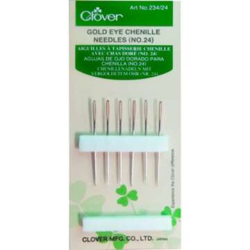 Clover Gold Eye Chenille Needles for Easy Sewing