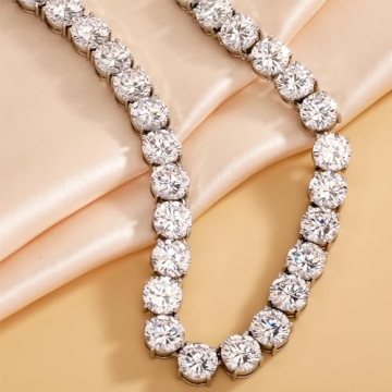 OYOGAA 10MM Tennis Diamonds Chain Necklace in Gold Silver