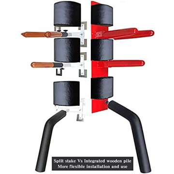 Byjccar Simple Wall-Mounted Home Portable Wooden Man Pile, Home Martial Arts Wing Chun Training Device (Spring arm)