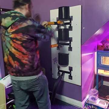 Byjccar Simple Wall-Mounted Home Portable Wooden Man Pile, Home Martial Arts Wing Chun Training Device (Spring arm)