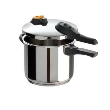 T-fal Ultimate Stainless Steel Pressure Cooker 6.3 Quart, Induction Compatible, Secure Locking Lid, ...