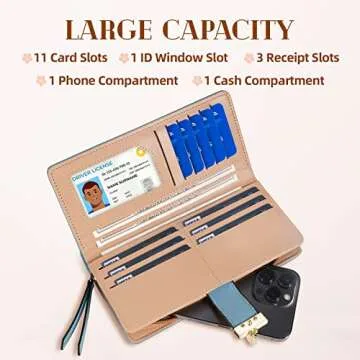 Sweet Cute Chocolate Women's Long Leaf Bifold Wallet Leather Card Holder Purse Zipper Buckle Elegant...