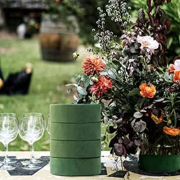 Max Shape 6 Packs Round Floral Foam Blocks，6.5'' Large Dry Floral Foam for Artificial Flowers,Flower Foam Blocks for Wedding Aisle Flowers Party Decoration