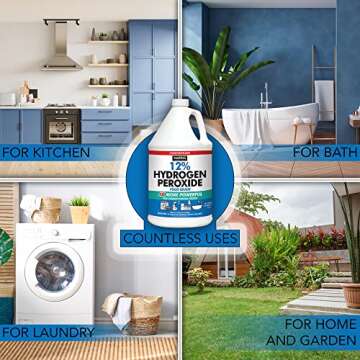 HARRIS 12% Concentrated Food Grade Hydrogen Peroxide, 128oz, for Kitchen, Bath, Laundry, Home and Ga...