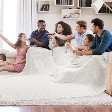 Bedsure Cooling Cotton Waffle Oversized King Blanket - Lightweight Breathable Blankets Rayon Derived...