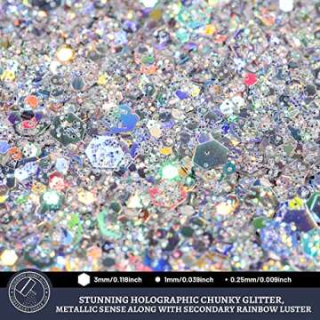 LEOBRO Glitter 160g - Holographic Silver Craft Glitter