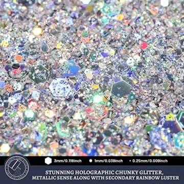 LEOBRO Glitter 160g - Holographic Silver Craft Glitter