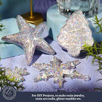 LEOBRO Glitter 160g - Holographic Silver Craft Glitter