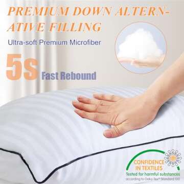 Yettbea Throw Pillows Insert, 18'' x 18'' Set of 2, Decorative for Couch, Sofa or Bed with Premium D...