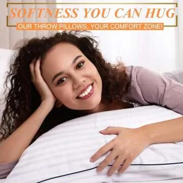 Yettbea Throw Pillows Insert, 18'' x 18'' Set of 2, Decorative for Couch, Sofa or Bed with Premium Down Alternative Filled, White