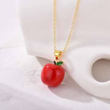 TALYKONG Teacher Appreciation Apple Necklace Gift
