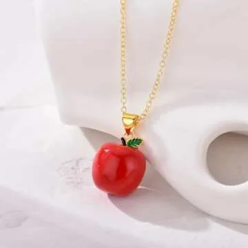 TALYKONG Teacher Appreciation Apple Necklace Gift