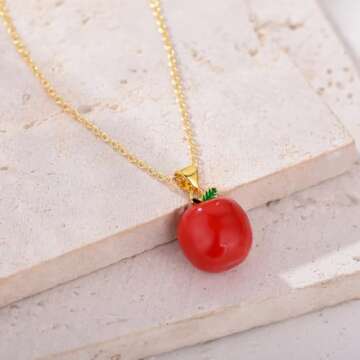 TALYKONG Teacher Appreciation Apple Necklace Gift