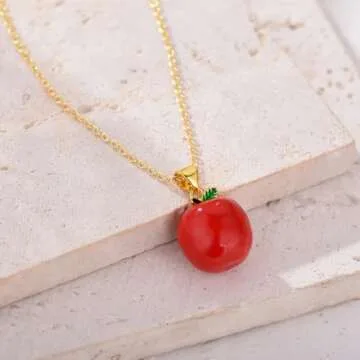 TALYKONG Teacher Appreciation Apple Necklace Gift