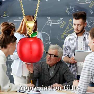 TALYKONG Teacher Appreciation Apple Necklace Gift