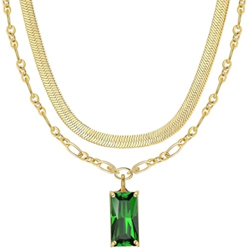 Stylish Gold Herringbone Layered Necklaces for Women