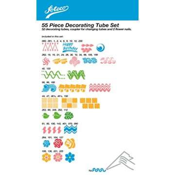 Ateco Cake, 783 55 pc Decorating Tip Set, Silver