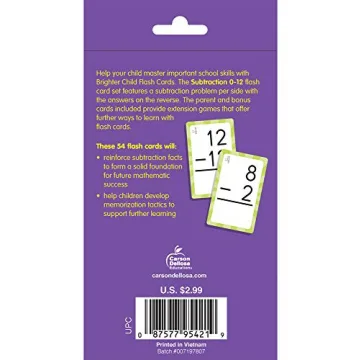 Carson Dellosa Subtraction Flash Cards for Kids 6+