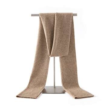 Lallier Cashmere Wool Scarf, Ultra Soft Classic Ribbed Solid Color Winter Scarf for Men and Women wi...