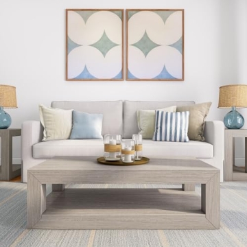 Plank+Beam 40" Modern Rectangular Coffee Table with Shelf