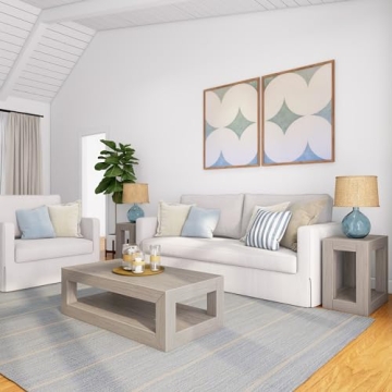 Plank+Beam 40" Modern Rectangular Coffee Table with Shelf