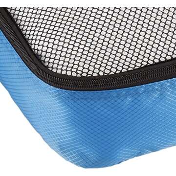 Amazon Basics 4 Piece Packing Travel Organizer Cubes Set - Large, Blue