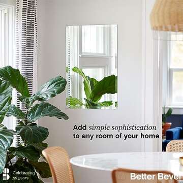 Better Bevel Frameless Rectangle Mirror | 24" x 30" Bathroom Wall Mirror w/Beveled Edge | Ultra-Flus...