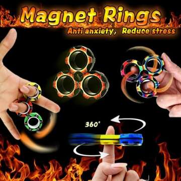 Dr.Kbder Fidget Toys Adults Set, Easter Basket Stuffers for Kids Teen Autism Sensory Toys Pack with Figette Cube Figits Ring Classroom ADHD Stress Relief Toys, Cool Gadget Desk Spinner Toy