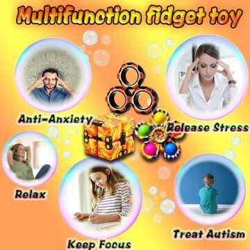 Dr.Kbder Fidget Toys Adults Set, Easter Basket Stuffers for Kids Teen Autism Sensory Toys Pack with Figette Cube Figits Ring Classroom ADHD Stress Relief Toys, Cool Gadget Desk Spinner Toy