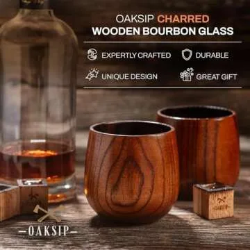 Charred Wooden Bourbon Glass Gift Set for Men