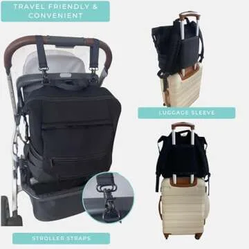 Neoprene Diaper Bag Backpack with changing pad, Large Diaper Backpack, Water-Resistant ,Wet Bag and Pouch, Stroller Straps, Baby Bag for Mom Dad