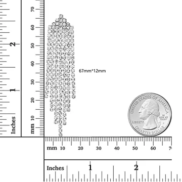 Luxval Women's Sparkly Rhinestone Dangle Earrings